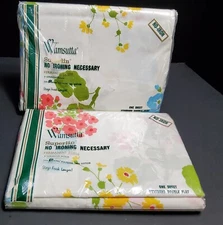 VINTAGE WAMSUTTA SUPERLIN MUSLIN DOUBLE FLAT SHEET GERANIUM