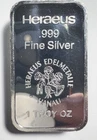 Heraeus Commercial Bar 1 Troy oz..999 Fine Silver