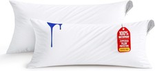Set of 2 Pillow Protectors W/ Zipper Body Size Bed Bug  Dust Mite Proof Pillow