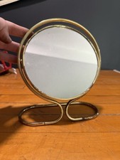 Vintage Brass Vanity Mirror Folding Flipping