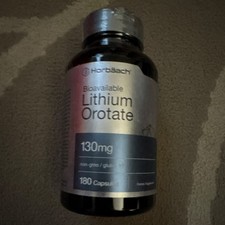 Horb ach Bioavailable Lithium Orotate 130mg Non-GMO Gluten Free 180 Capsules