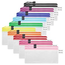 20 Pack Multicolored Zipper Mesh Pouch Zipper Pencil Pouches Pen Bags Multipu...