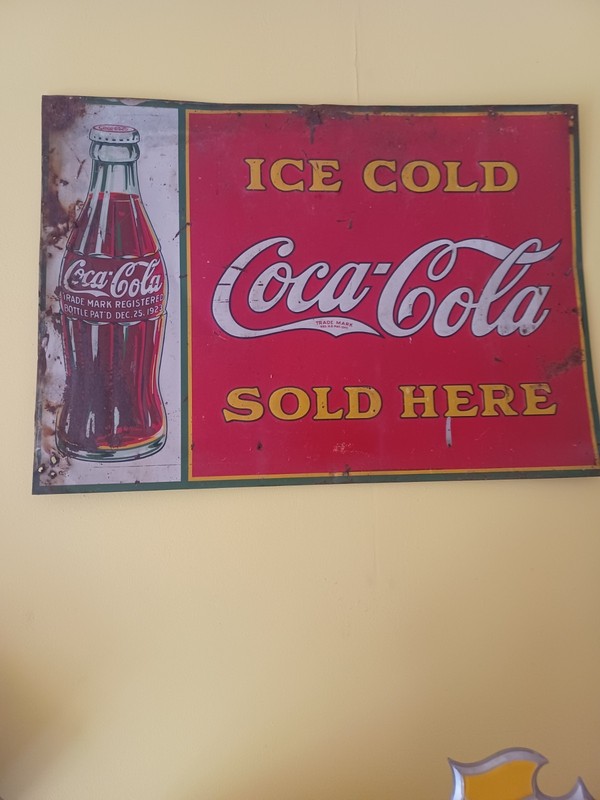 original antique coke soda signs