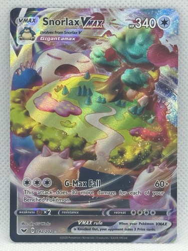 Pokémon SWSH01: Sword & Shield Base Set: Snorlax VMAX #142/202