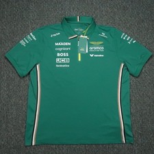 Puma Shirt Mens XL Green Quarter Zip Aston Martin Formula One Team Polo Aramco