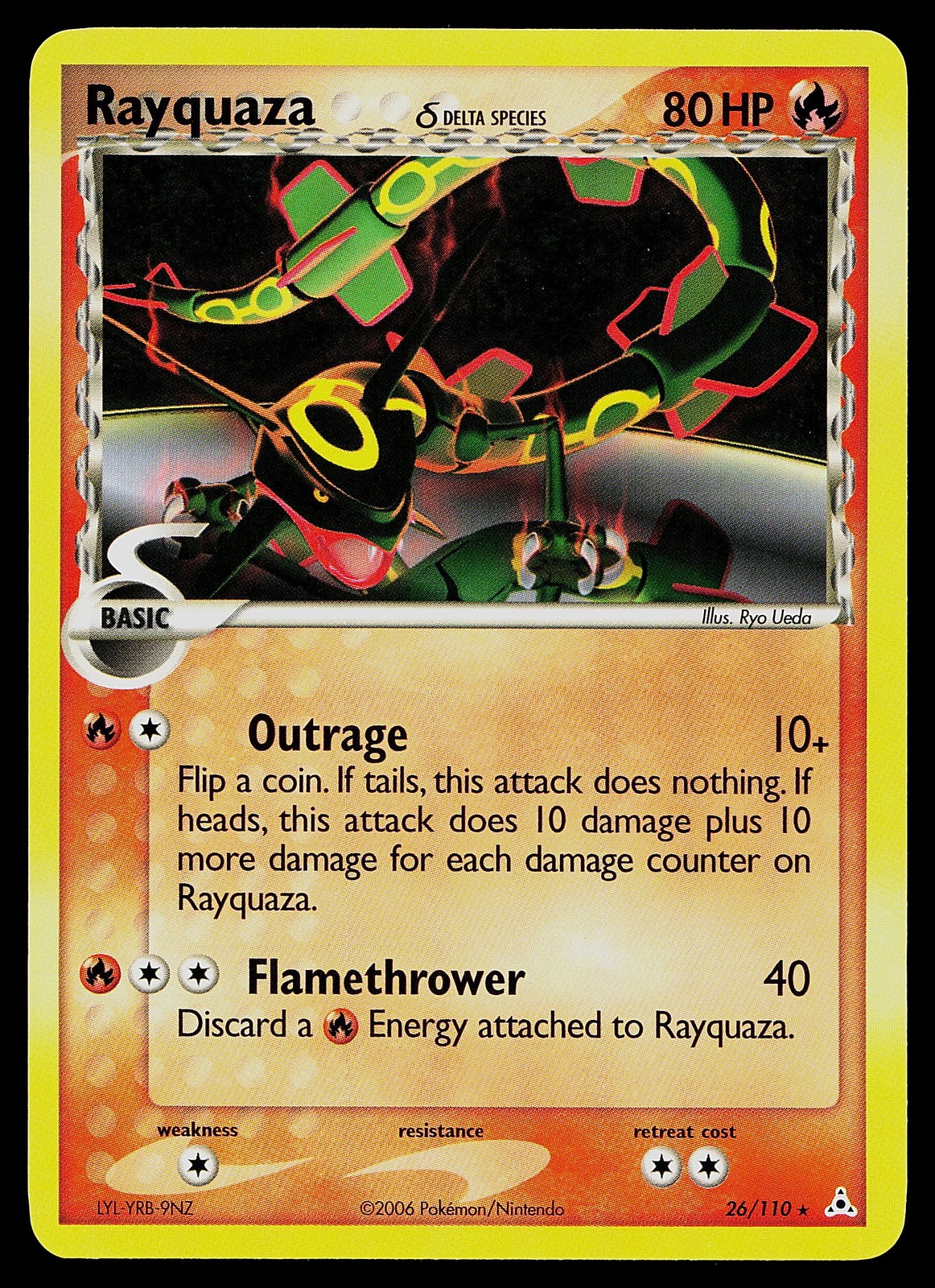 Pokemon Card - Rayquaza Holon Phantoms 26/110 Rare Non-Holo