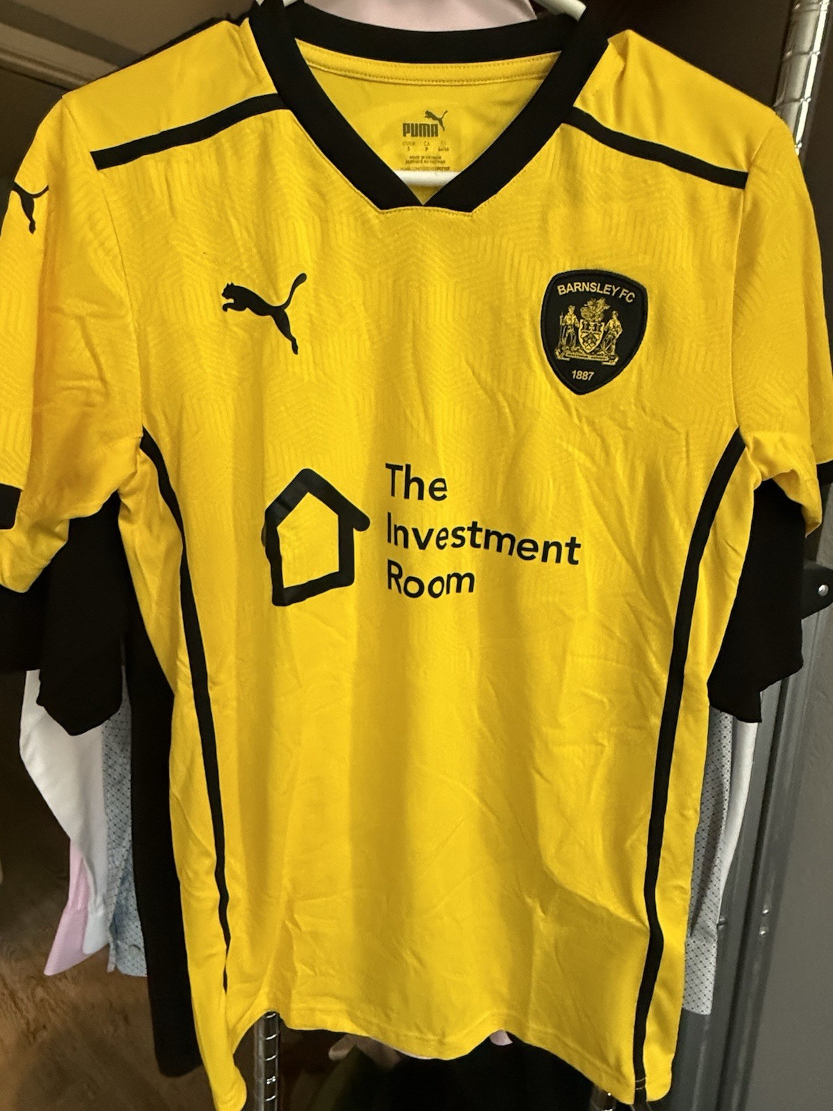 Puma Barnsley FC England Away Final Yellow Soccer Jersey BNWT Vintage