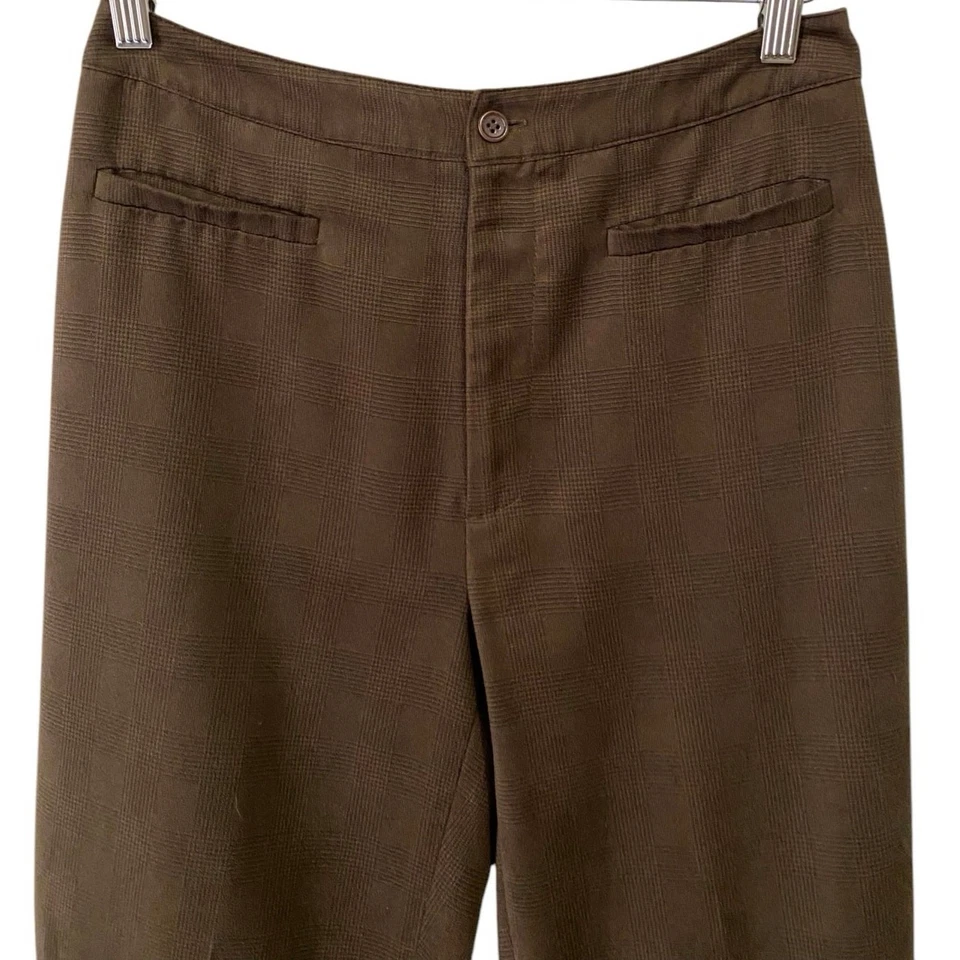 Calça Harold’s Feminina Marrom Escuro EUA 6 Pernas Retas Academia Preppy FLAW - Imagem 2 de 4