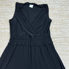 Cupio Womens Dress Size S Black Sleeveless Surplice Neck Elastic Waist A-Line