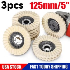 3PCS 125MM Wool Felt Flap Disc Metal working Polishing Buffing Wheel For Grinder