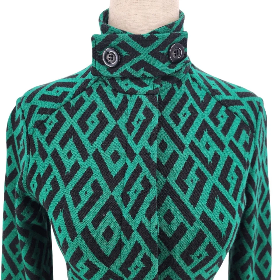 Chaqueta Diane Von Furstenberg para mujer 0 Miss Valkari mezcla de lana patrón tejido verde Foto 4 de 4