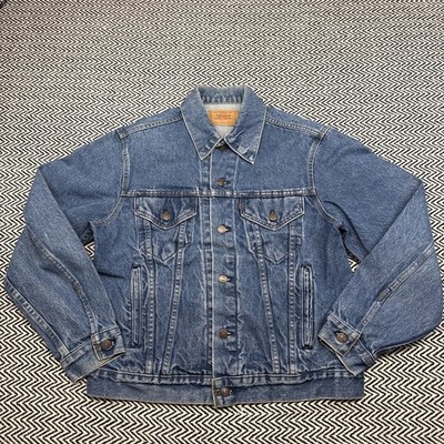 VTG 80s Levis MENS 42 MEDIUM Blue Denim Trucker Jacket Type 3 III 70506-0216