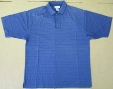 Men's Cutter & Buck Blue Pinstriped Polo Shirt - Size XL
