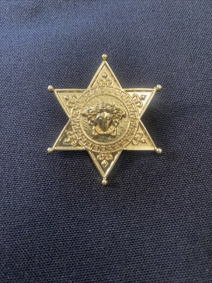 Versace Star Medusa Gold Tone Brooch Pin