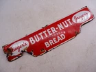 Vtg Porcelain Enamel Jaeger's Butter-Nut Bread Advertising Store Sign Counter