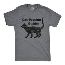 Mens Cat Petting Guide T Shirt Funny Pet Kitty Lover Crazy Cat Lady Novelty Tee