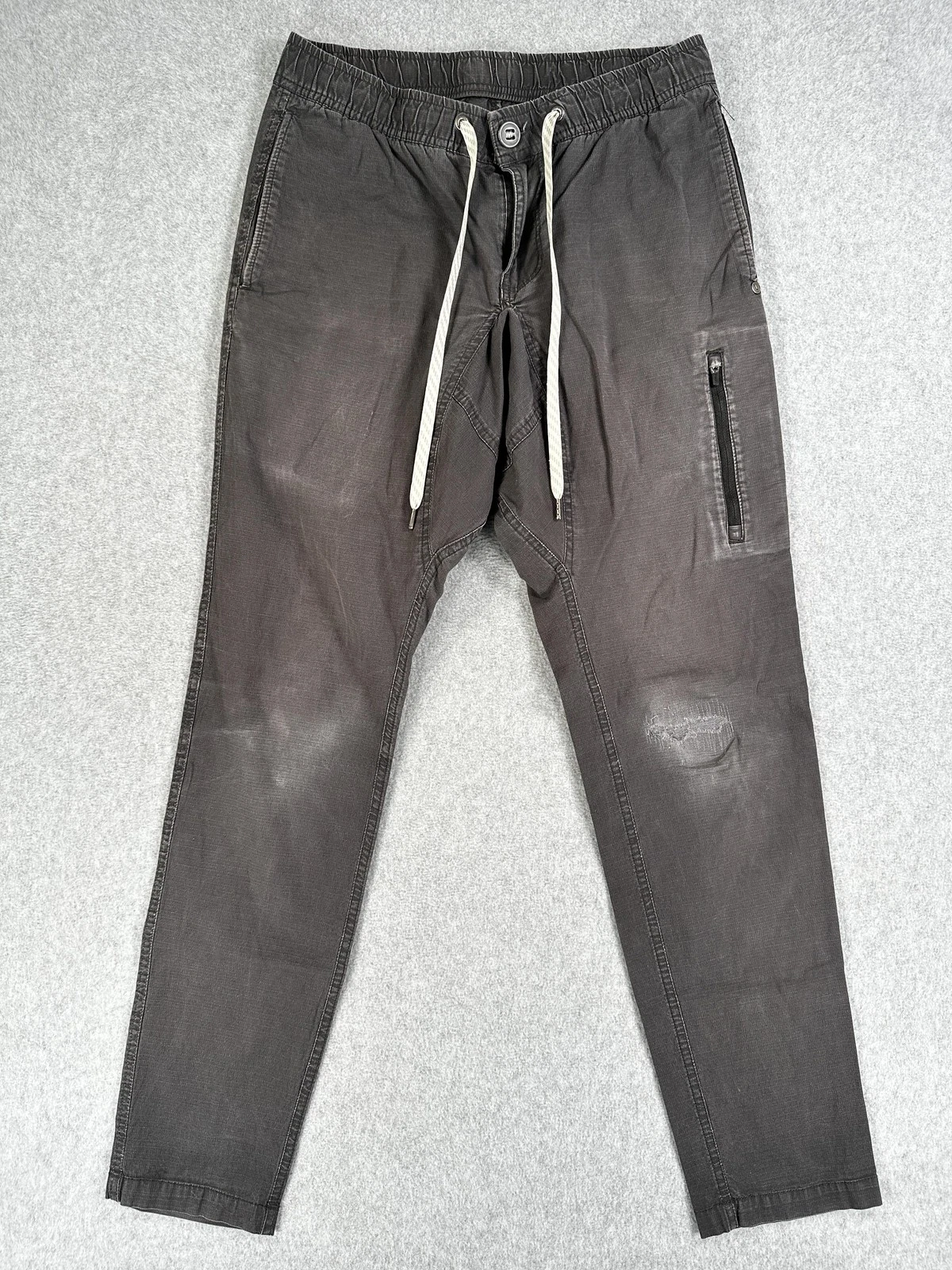 Vuori The Rise The Shine Jogger Pants Mens Small Gray Elastic Waist Zip Pocket