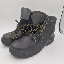 Image of Leather Safety Work Boots Black Size 9  Oil & Slip Resistant