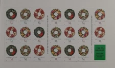 US SCOTT 3252e BOOKLET OF 20 HOLIDAY WREATHS STAMPS 32 CENT FACE MNH