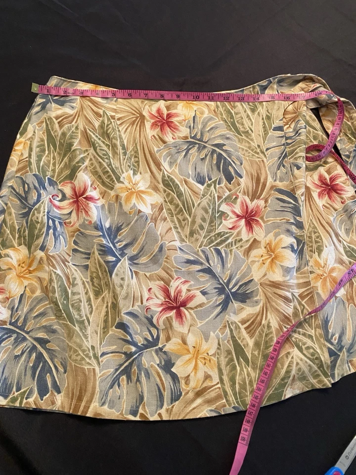 Falda corta Talbots talla 14 para mujer estampado tropical floral mezcla de lino envolvente sintético Foto 4 de 4