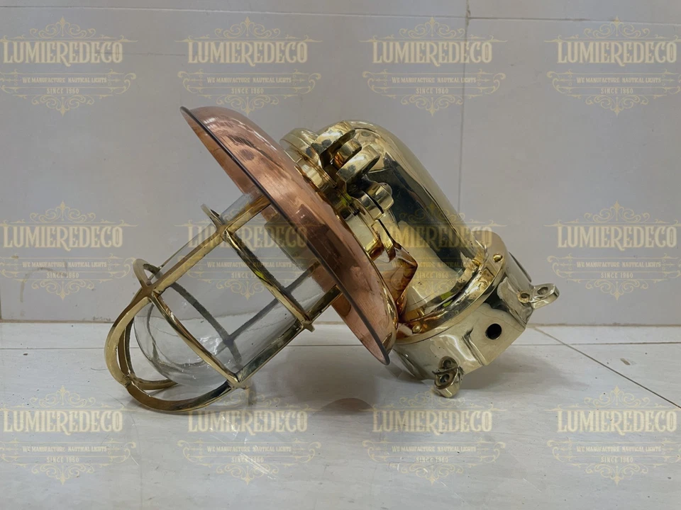 Aplique de pared de latón náutico mampara luz - regalo perfecto para los amantes de la decoración del hogar Foto 4 de 4