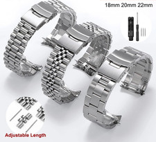 18mm 20mm 22mm 24mm Brush Metal Watch Band Solid Stainless Steel Bracelet Straps