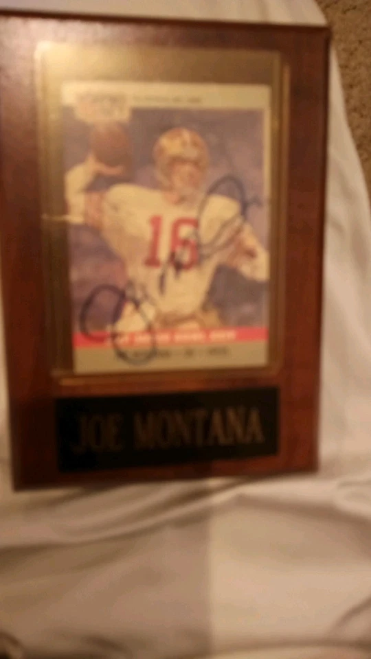Juego profesional de 1990 Super Bowl MVP #24 autografiado Joe Montana placa Disply 49er Foto 3 de 4