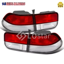 For 1996-2000 Honda Civic 2Dr Coupe Red/Clear Left Right Tail Lights Brake Lamps