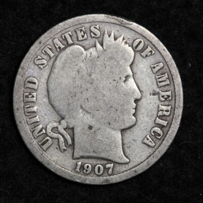1907-S Silver Barber Dime GOOD FREE SHIPPING 