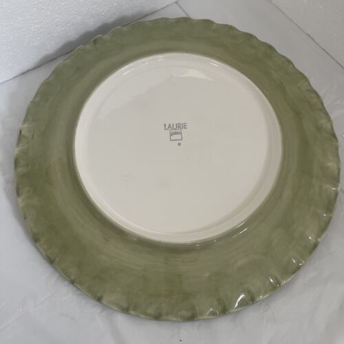 Laurie Gates Green Slightly Raised Serving Platter / Tray, 14”, Scalloped Edge - Picture 2 of 4