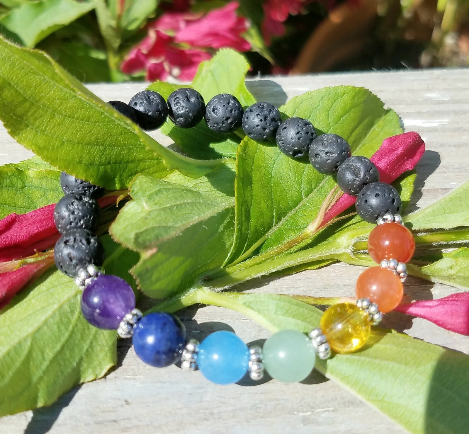 Chakra Healing Hematite Lava Bracelet Essential Oil Healing Aromatherapy CUSTOM