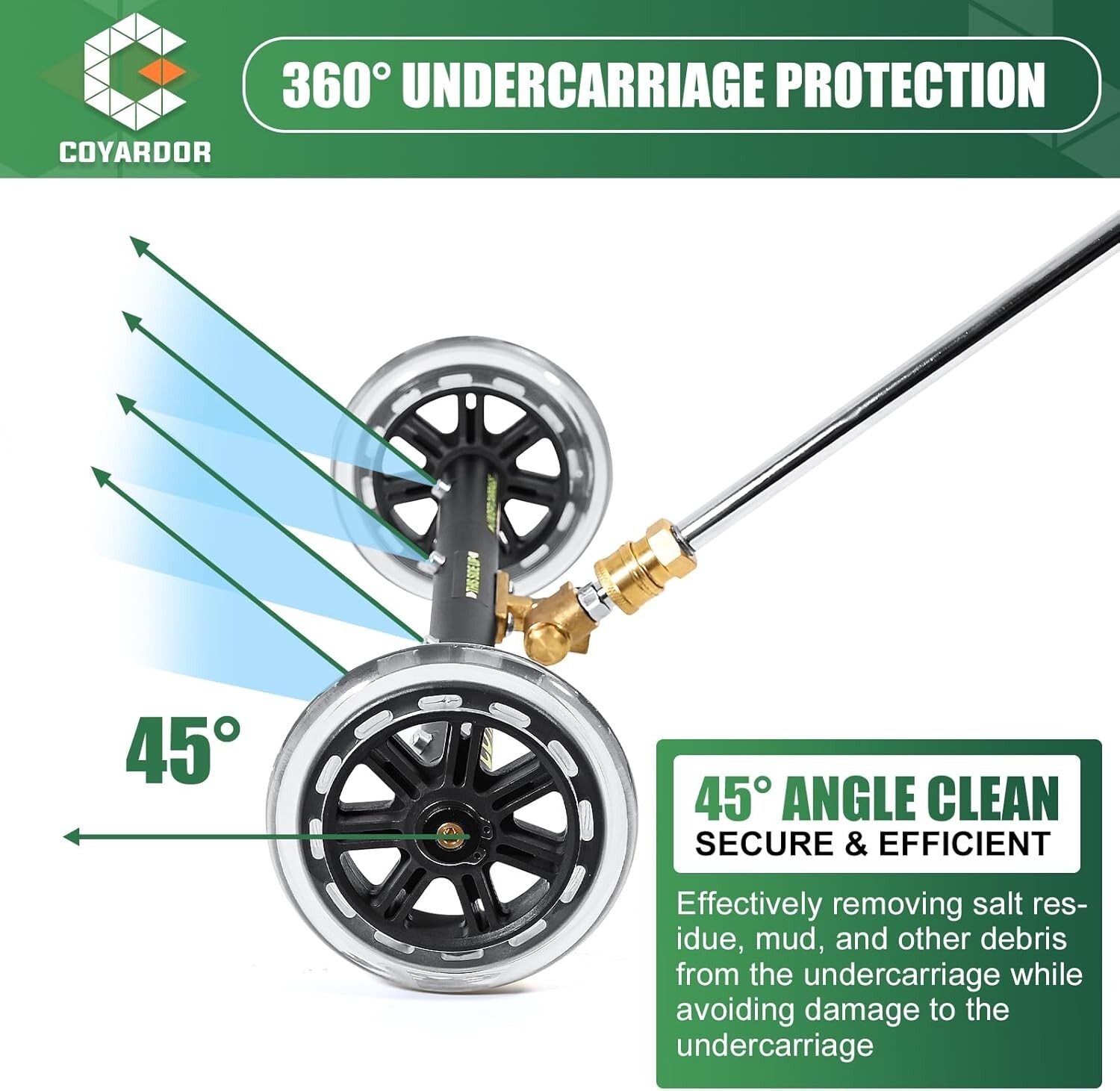 COYARDOR Pressure Washer Undercarriage Cleaner, 4400 PSI, 16&rdquo; Water Broom