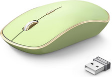 JOYACCESS 2.4G Portable Slim Wireless Silent Mouse, Light Green