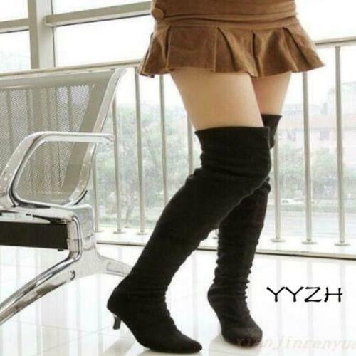 Womens Suede Clubwear Kitten Heel 