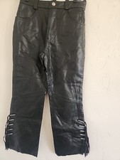 vintage harley davidson leather pants womens sz 4 motorcycle black biker