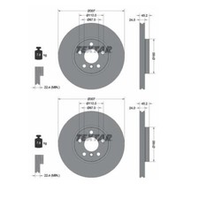 2x Textar 92283605 Bremsscheibe f�r BMW F40 MINI F55