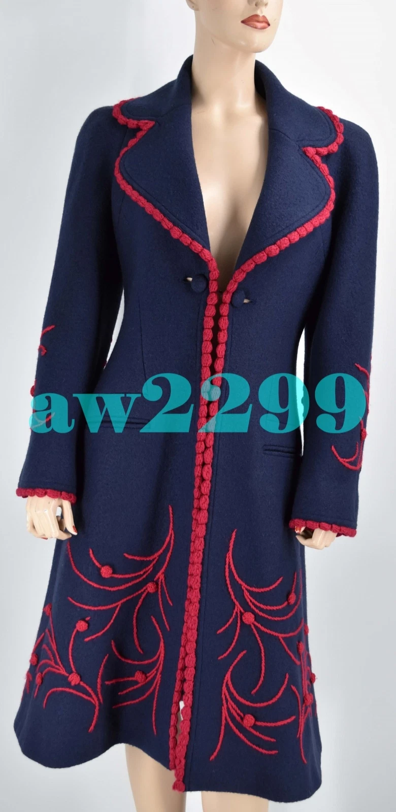 CAPPOTTO CHANEL 97A CC LOGO PIÙ RICERCATO RICAMATO FR 40 38 ARTICOLO DA COLLEZIONE NUOVO DI ZECCA