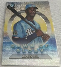 2019 Bowman Chrome Baseball Sherten Apostel Texas Rangers Dawn of Glory Mojo