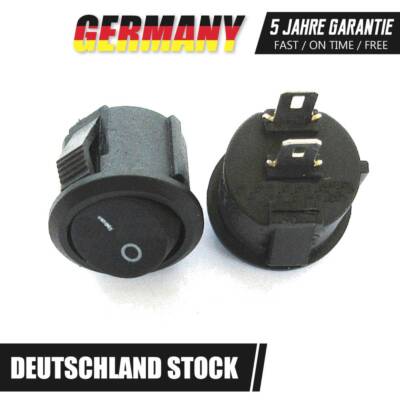 5x Mini Kippschalter Wippschalter Schwarz Rund 15mm 1 pol. 230V 6A KFZ 12V DC