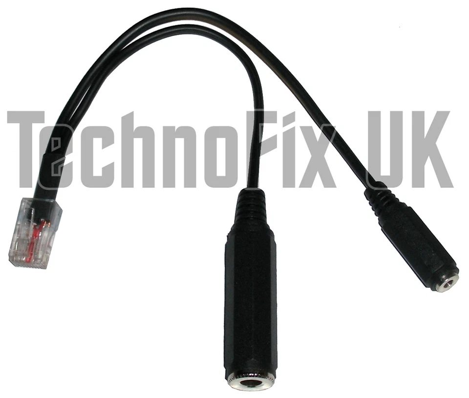 TECHNOFIX UK Cable for Heil headsets 3.5mm jack, 8p8c modular RJ45 for Yaesu, AD-1-YM equiv.