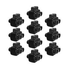 OHLECTRIC 10 Pack - Dual Side Entry - 2 Port - 250-6 AWG - Black Insulated Co...
