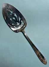 National Silver Co Silver plate Pierced Pie Server  8¼"  Rose
