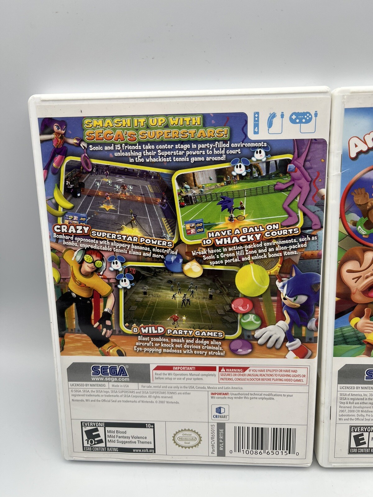 Sonic Colors Nintendo DS Sega Superstars Tennis Case & Manual ONLY 