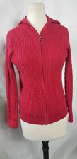Style co Womens Zip Up Hoodie Size Medium Quilted Pockets Long Sleeve Red