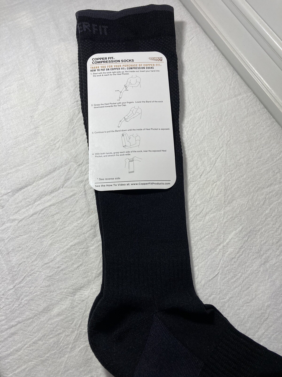 Copper Fit Compression Socks Black, Size New Without Box Free Shipping