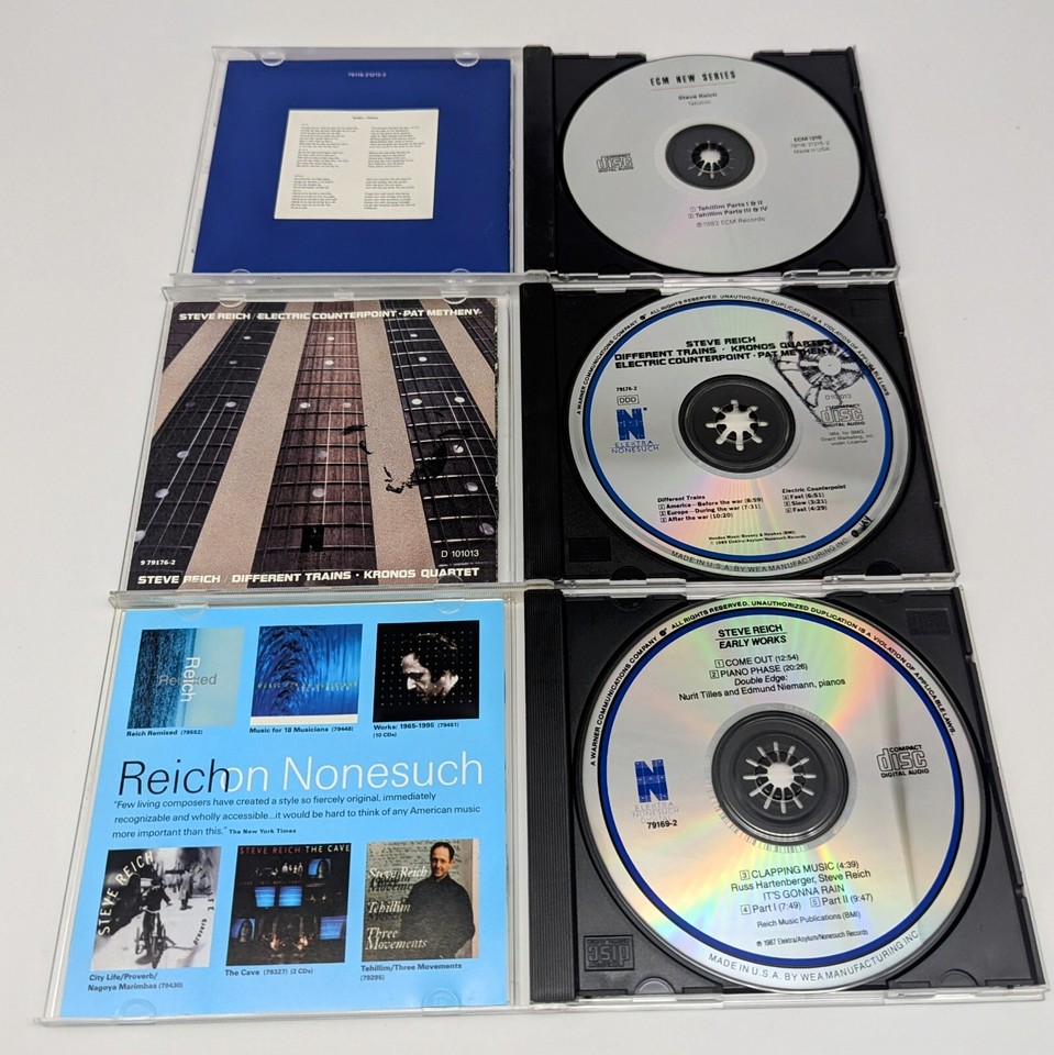 STEVE REICH 6 CD LOT Drumming Tehillim Six Pianos Its Gonna Rain