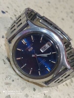 Seiko 7019-8070  AUTOMATIC  BLUE Dial Wristwatch Day/Date -21 jewels Working