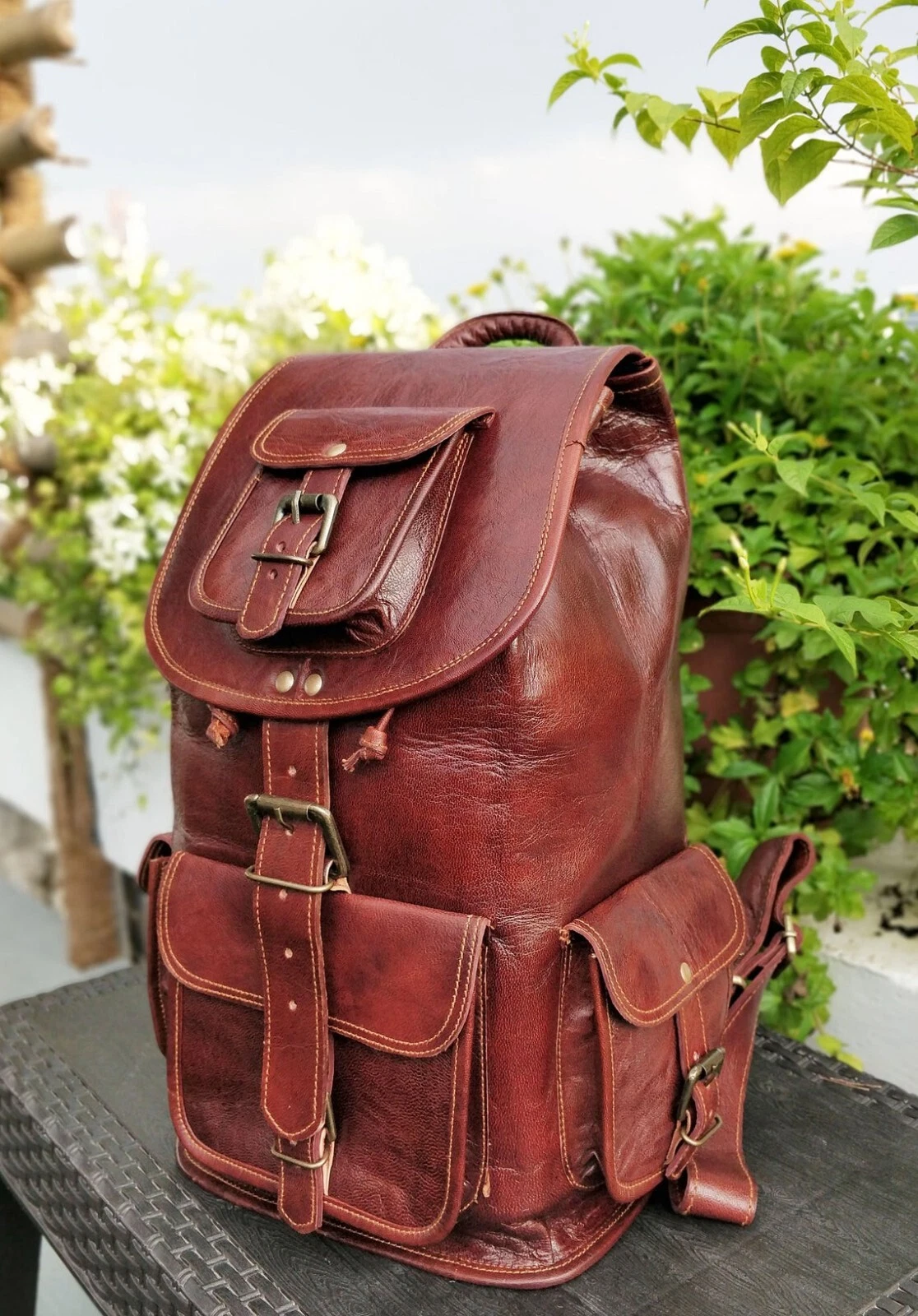 Genuine Rucksack Messenger Satchel New Vintage Leather Laptop Backpack Bag