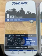 2-Pack TriLink Saw Chain 8 Inch S34 Pole Saw 14334X2TLW Echo Remington Poulan 