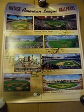 VINTAGE AMERICAN LEAGUE BALLPARKS POSTER FROM BILL GOFF'S GOOD SPORTS ART